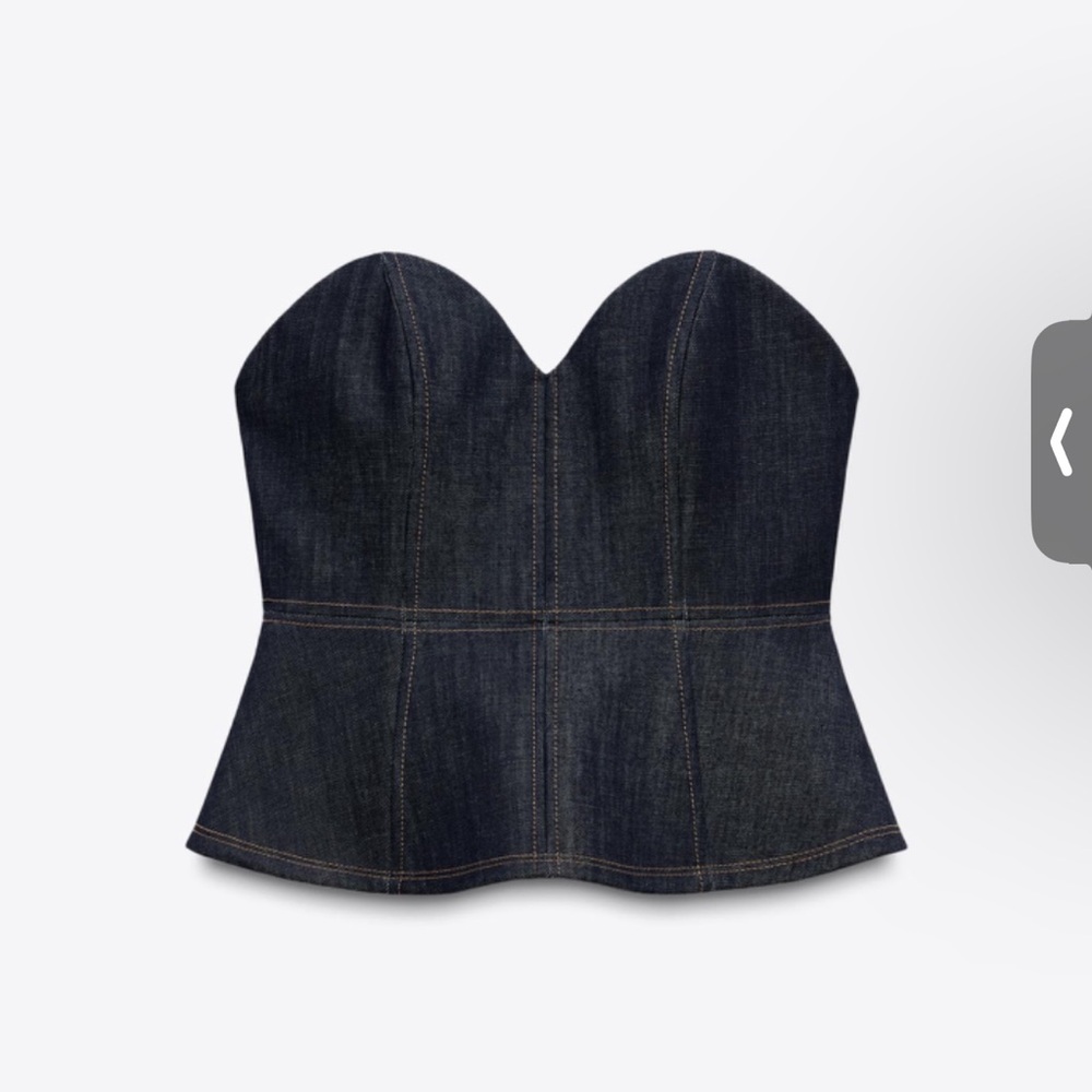 Dark Denim Bustier Top